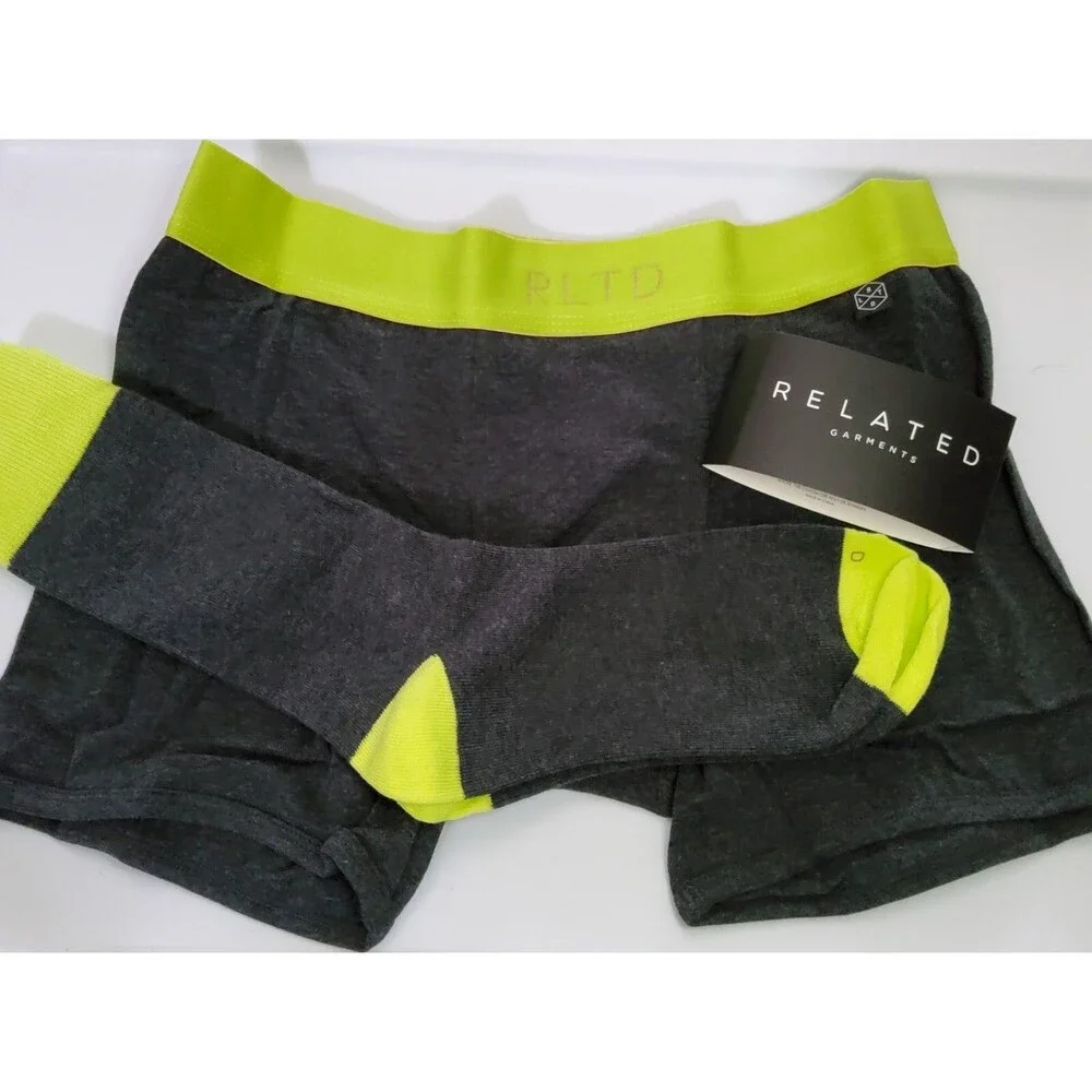 Lot of 3 Packs-Related Garments RLTD Men’s Boxer Briefs Socks Set Size S (30-32)